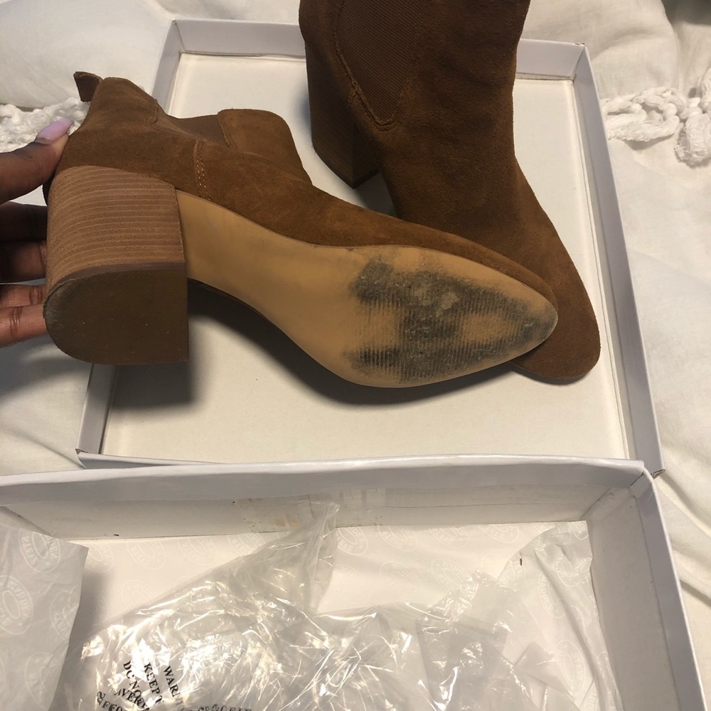 Steve Madden “Ravyn” Cognac Suede Bootie Size 9.5 - image 3